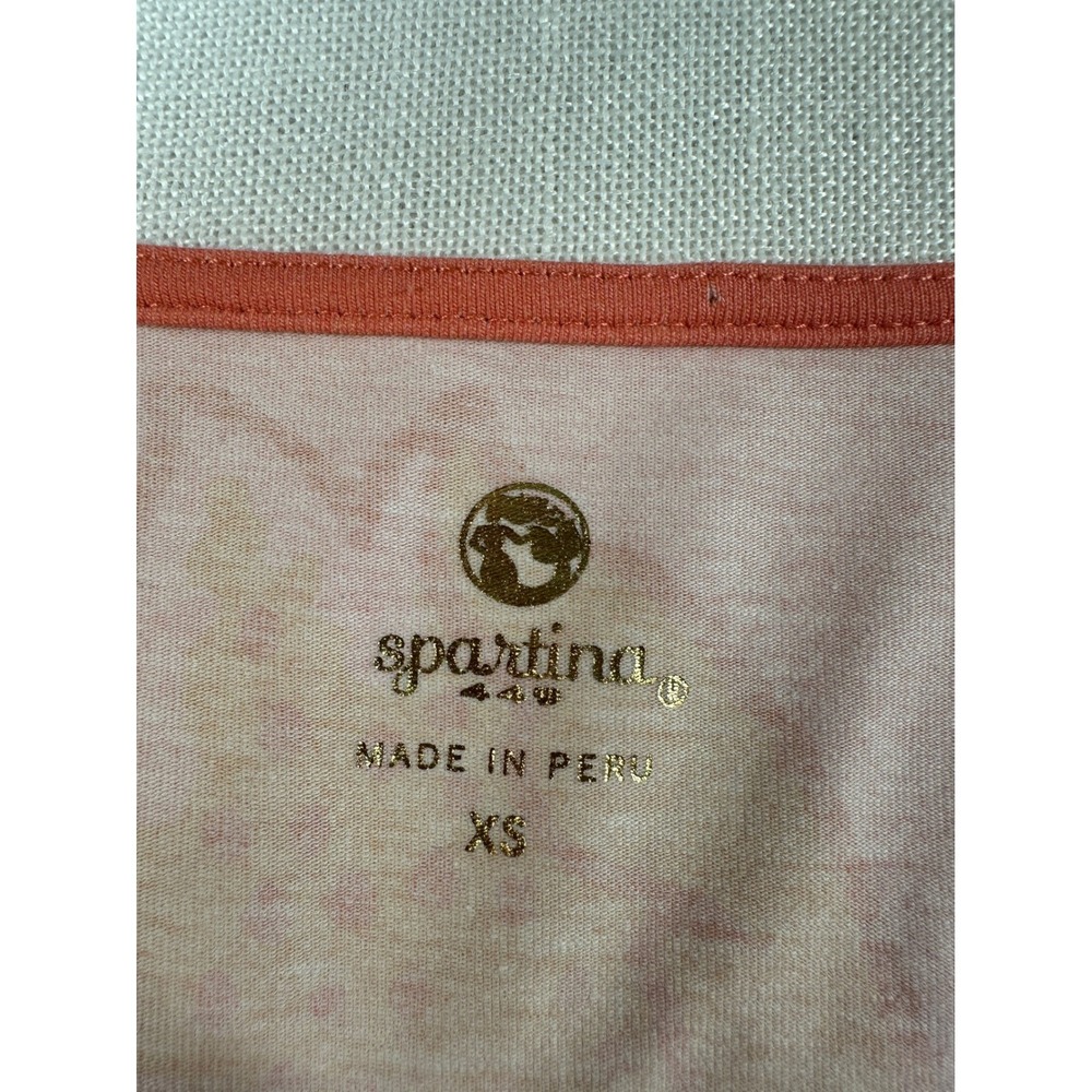 Spartina 449 Womens XS Pink Orange Floral Cotton Maxi Dress Drawstring Pocket - Picture 4 of 9
